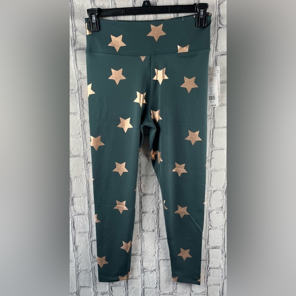 Nanette Lepore Play  Size:L Women Star Leggings Green Gables/Rose Gold - Picture 1 of 12